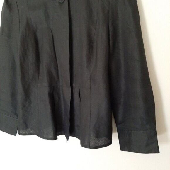 GRACE ELEMENTS 100% Linen Jacket Blazer Black Sz 8 - Picture 3 of 10